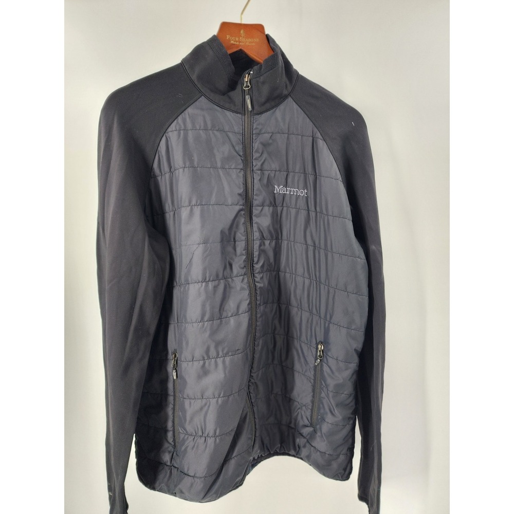 Marmot‎ Mens Hybrid Quilted Insulated Softshell Jacket Black Charcoal Gray Large - Picture 2 of 12